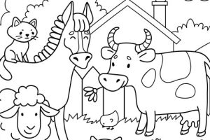 Farm Animal Colouring Sheet